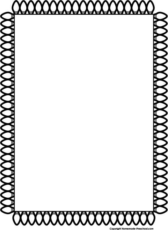 561x768 Christmas Tree Border Clip Art Black And White