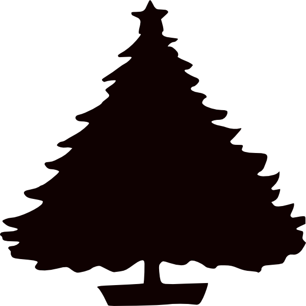 600x600 Best Christmas Tree Clipart Black And White