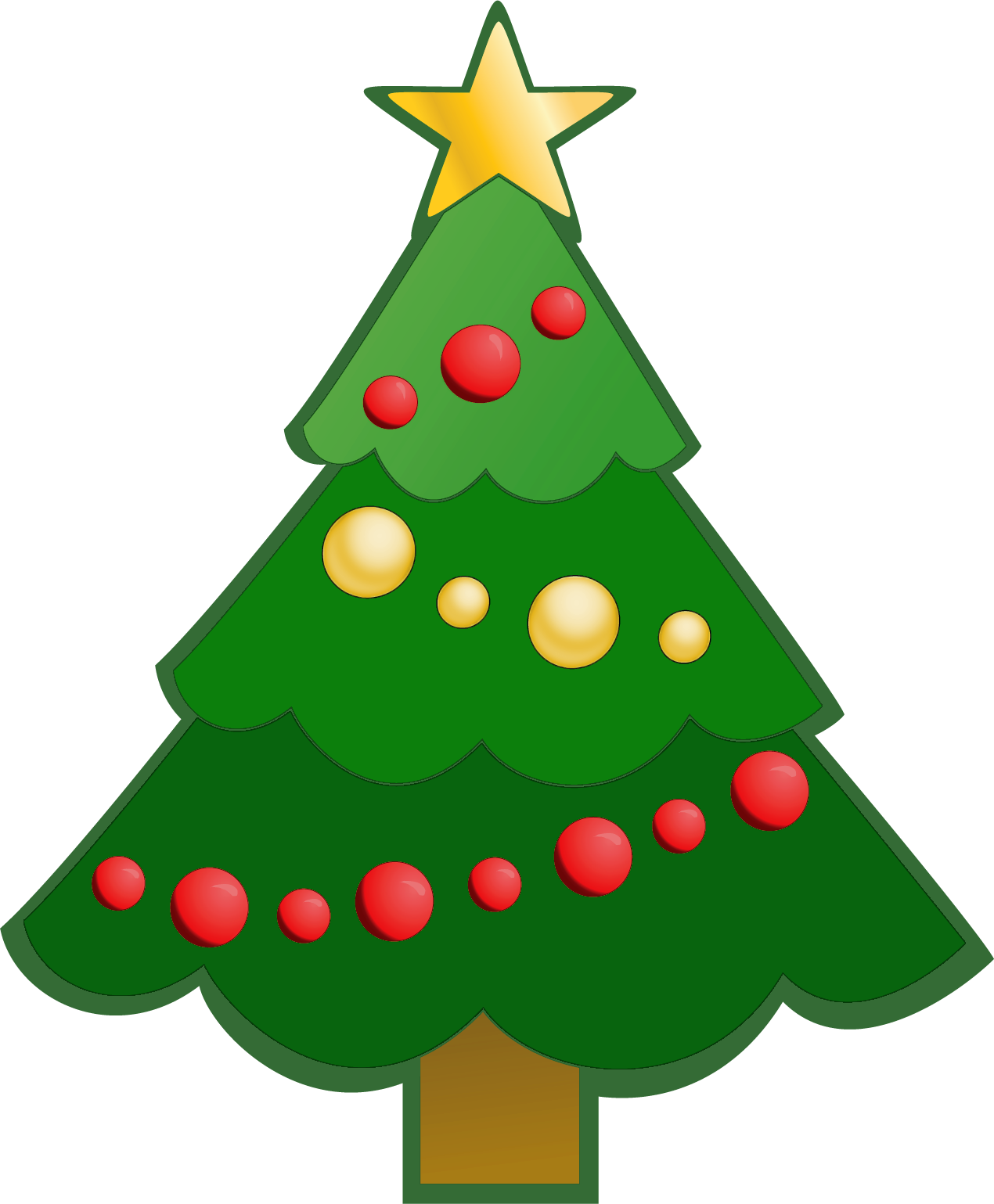 Christmas Tree Clipart Outline | Free download on ClipArtMag