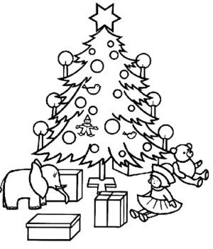 300x350 Christmas Gifts Coloring Sheets Christmas Tree Coloring Pages