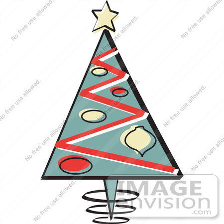 450x450 Royalty Free Cartoon Clip Art Of A Triangular Christmas Tree