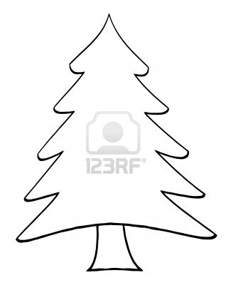 328x400 Outline Of Christmas Tree Clip Art