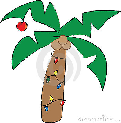 400x406 Palm Tree With Christmas Lights Clipart