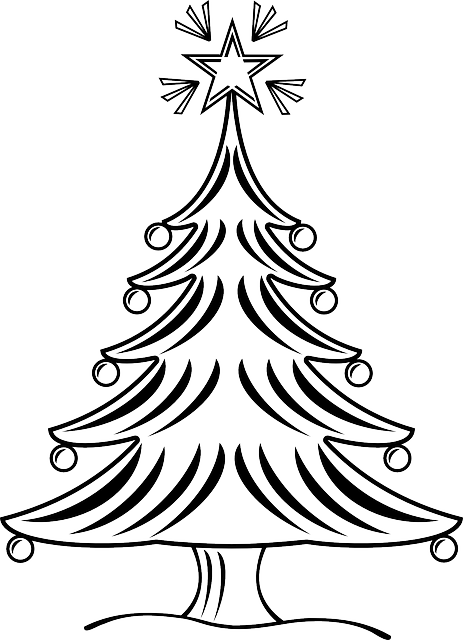 463x640 Free Christmas Tree Outline Clipart Black And White