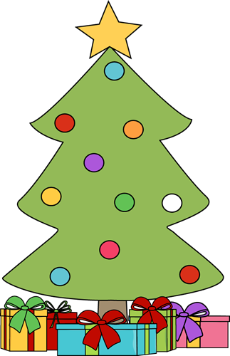 323x500 Christmas Tree With Presents Clipart