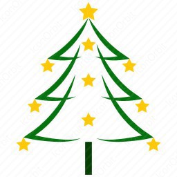256x256 Color Outline Christmas Tree Icon