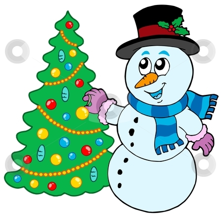 450x435 Snowman Christmas Tree Clipart