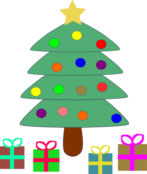 504x597 Christmas Tree Gifts Clip Art