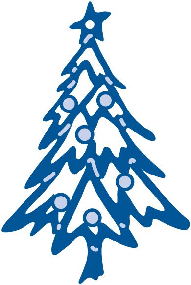 390x583 Blue Christmas Tree Clipart