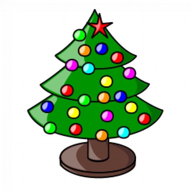 626x626 Christmas Tree With Multicolor Balls Vector Free Download