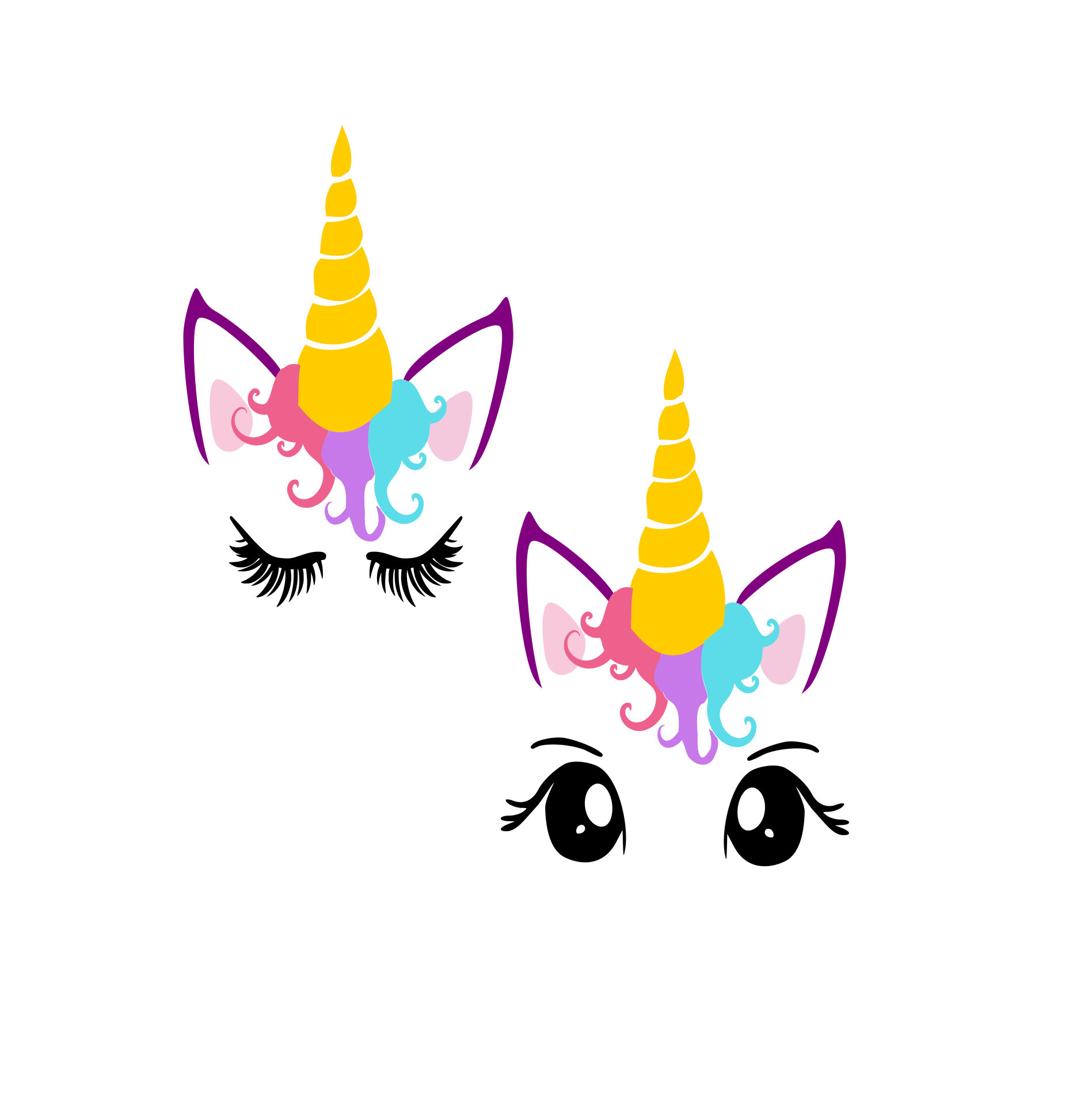 1897x1906 Unicorn Head Svg, Unicorn Svg, Unicorn Clipart, Unicorn Eyelashes