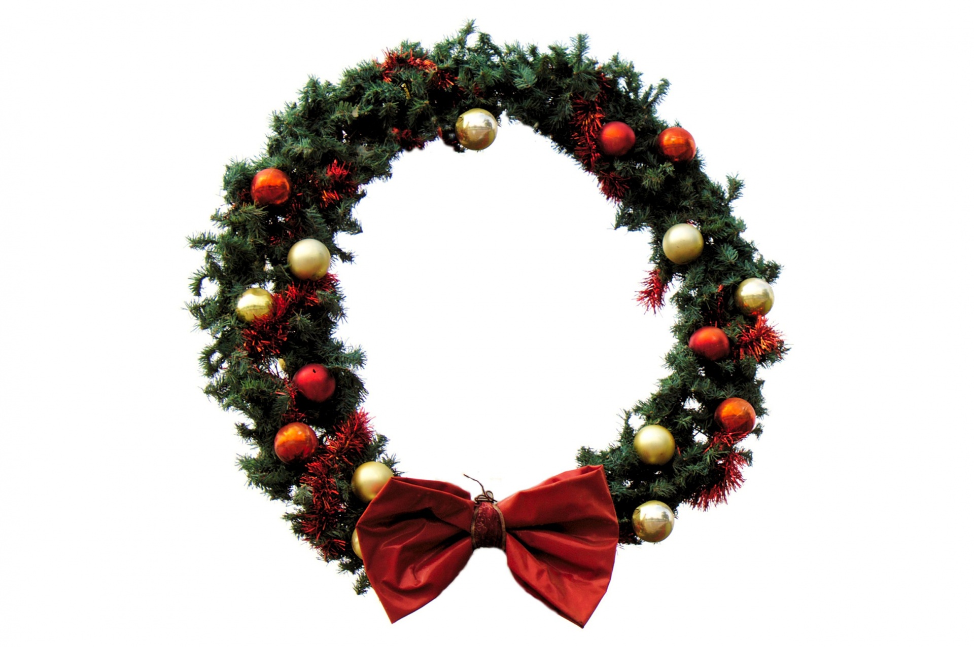 1920x1277 Christmas Wreath On White Free Stock Photo
