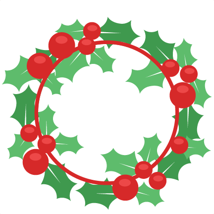 432x432 Christmas Wreath Svg Scrapbook Cut File Cute Clipart Files