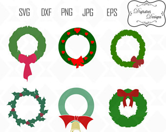 340x270 Christmas Wreath Svg Etsy
