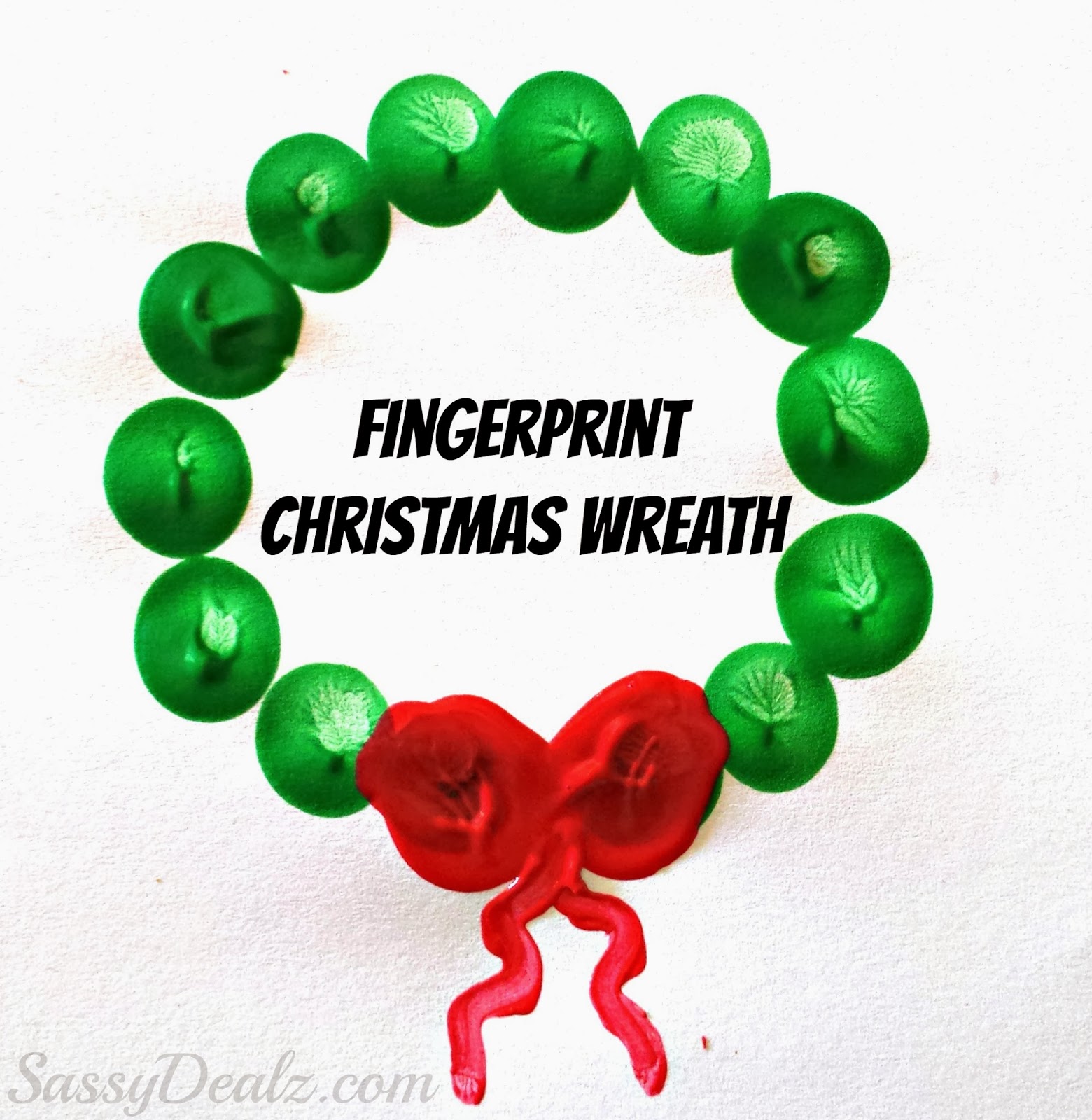 1560x1600 Cute Fingerprint Christmas Wreath Craft For Kids
