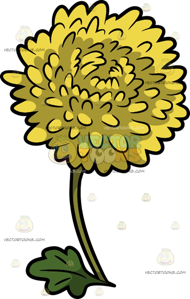 650x1024 A Yellow Chrysanthemum Flower Cartoon Clipart