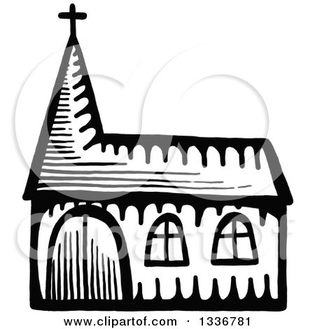 450x470 Clipart Of A Sketched Doodle Of A Church Building