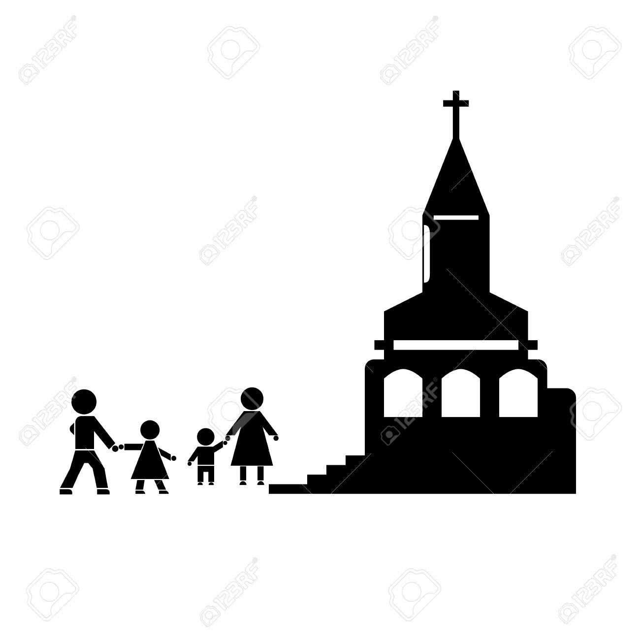 Go to church. Храм символ. Деревянный переход вектор.