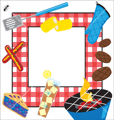 380x400 Picnic Border Clipart