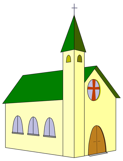 516x675 3d Clipart Church