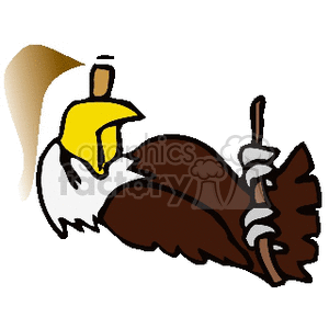 300x300 Royalty Free Cartoon Bald Eagle Smoking A Cigar 130192 Vector Clip