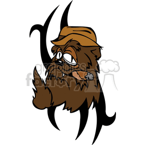 300x300 Royalty Free Cat Smoking A Cigar 377136 Vector Clip Art Image