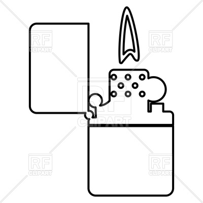 400x400 Cigarette Lighter Outline On White Background Royalty Free Vector