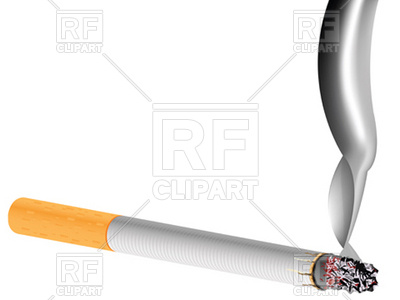 400x300 Filter Cigarette With Smoke Royalty Free Vector Clip Art Image