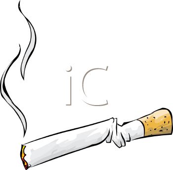 350x343 Royalty Free Clip Art Image Bent Cigarette