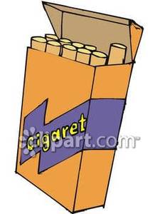 225x300 Cigarette Pack With One Sticking Up Royalty Free Clipart Picture