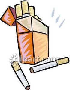 233x300 Orange Pack Of Cigarettes With Two Out Royalty Free Clipart Picture