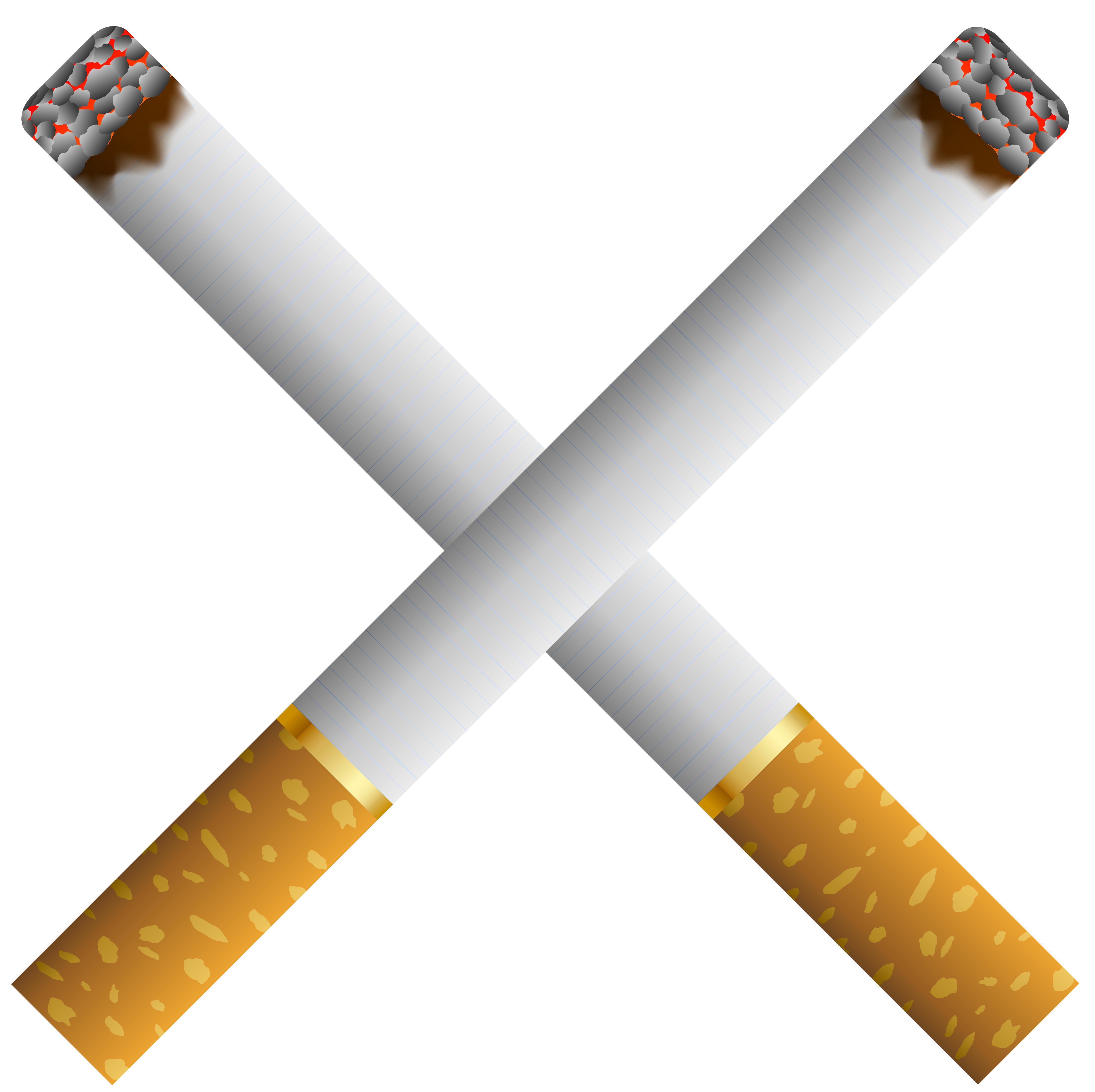 4348x4334 Two Crossed Cigarettes Png Clipart