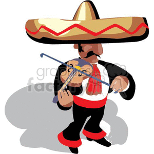 300x300 Royalty Free Cinco De Mayo Mariachi Violinist 369832 Vector Clip