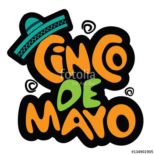 500x500 Cinco De Mayo Hand Drawn Lettering Design. Festive And Fun Cartoon
