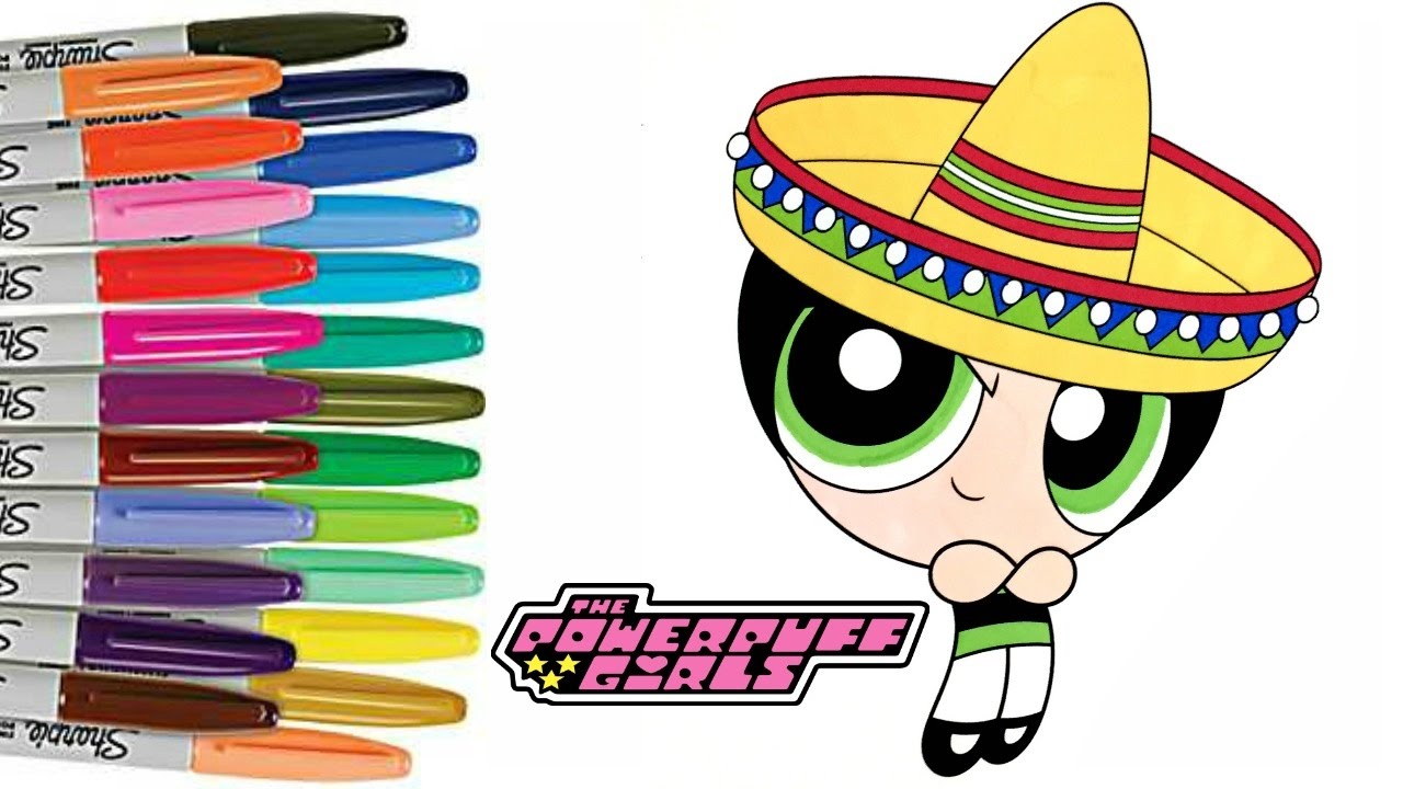 1280x720 Powerpuff Girls Coloring Book Page Cinco De Mayo Ppg Buttercup
