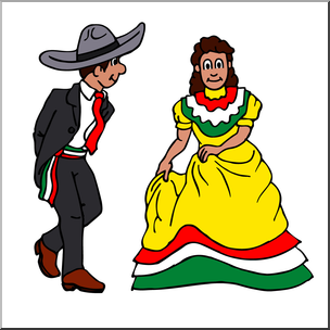 304x304 Clip Art Kids Cinco De Mayo Dancers Color I Abcteach