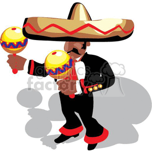 300x300 Royalty Free Cinco De Mayo Mariachi With Maracas 369826 Vector