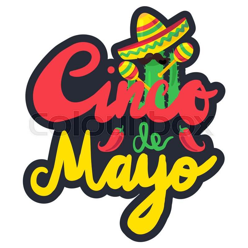 800x800 Cinco De Mayo Festival Label With Pepper, Cactus, Mustache