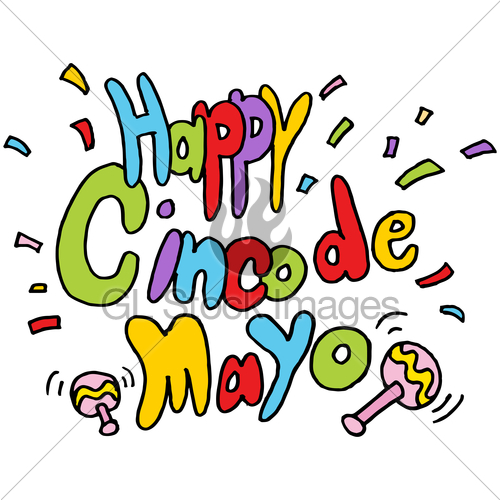 500x500 Happy Cinco De Mayo Text Message Gl Stock Images