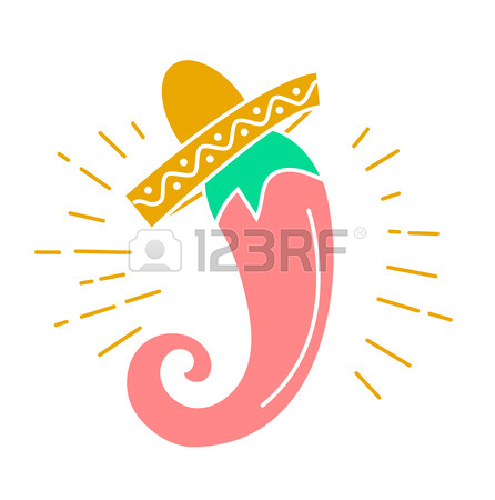 446x450 Icon Of Chili Peppers In A Sombrero. Holiday
