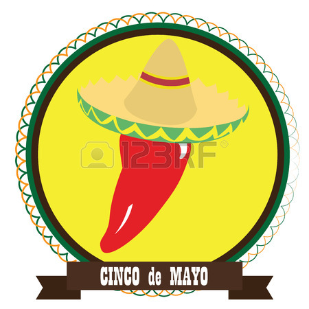450x450 Isolated Mexican Clothes With Text, Cinco De Mayo Vector