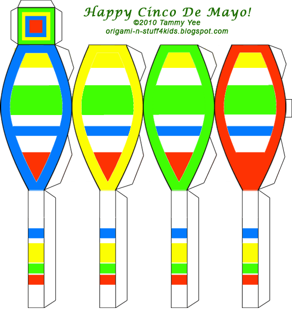 576x612 Origami N' Stuff 4 Kids Cinco De Mayo Paper Maracas