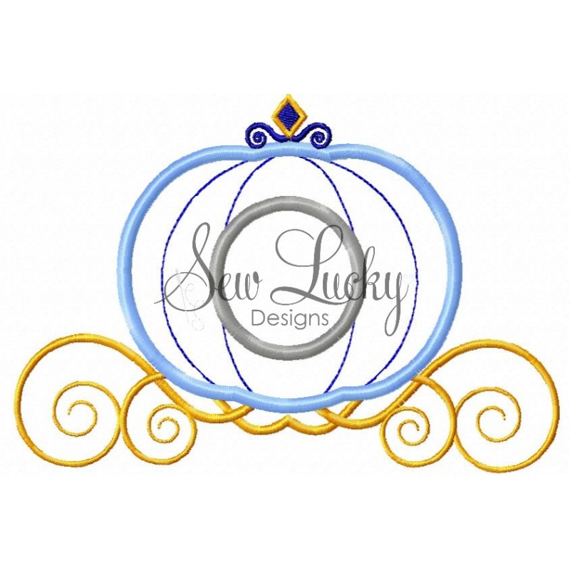 800x800 Princess Carriage Applique Embroidery Design