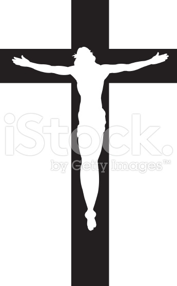 345x556 Cross With Jesus Christ Cristian Religion Silhouette Royalty Free
