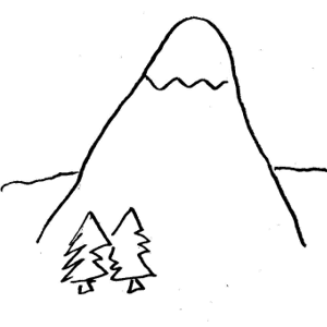 300x300 Mountain Outline Clipart