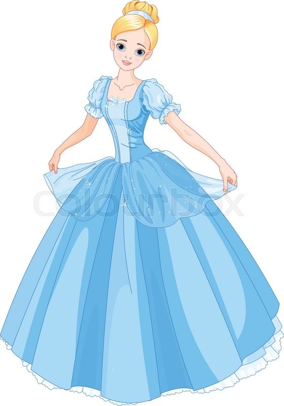 560x800 Illustration Beautiful Girl Dressed Ball Gown Stock Vector