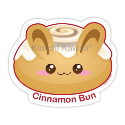 400x400 Punny Buns Cute Cinnnamon Bun 2 Pun Vinyl Sticker Kimchi Kawaii