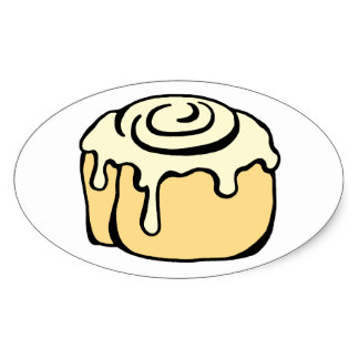 324x324 Cartoon Cinnamon Bun Stickers Zazzle