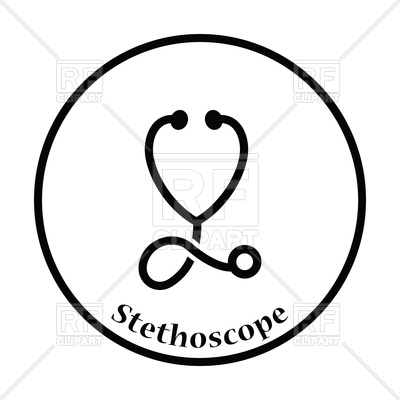 400x400 Thin Circle Design Of Stethoscope Icon Royalty Free Vector Clip