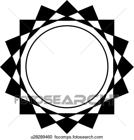 450x470 Clipart Of , Blank, Border, Circle, Fancy, Frame, Geometric